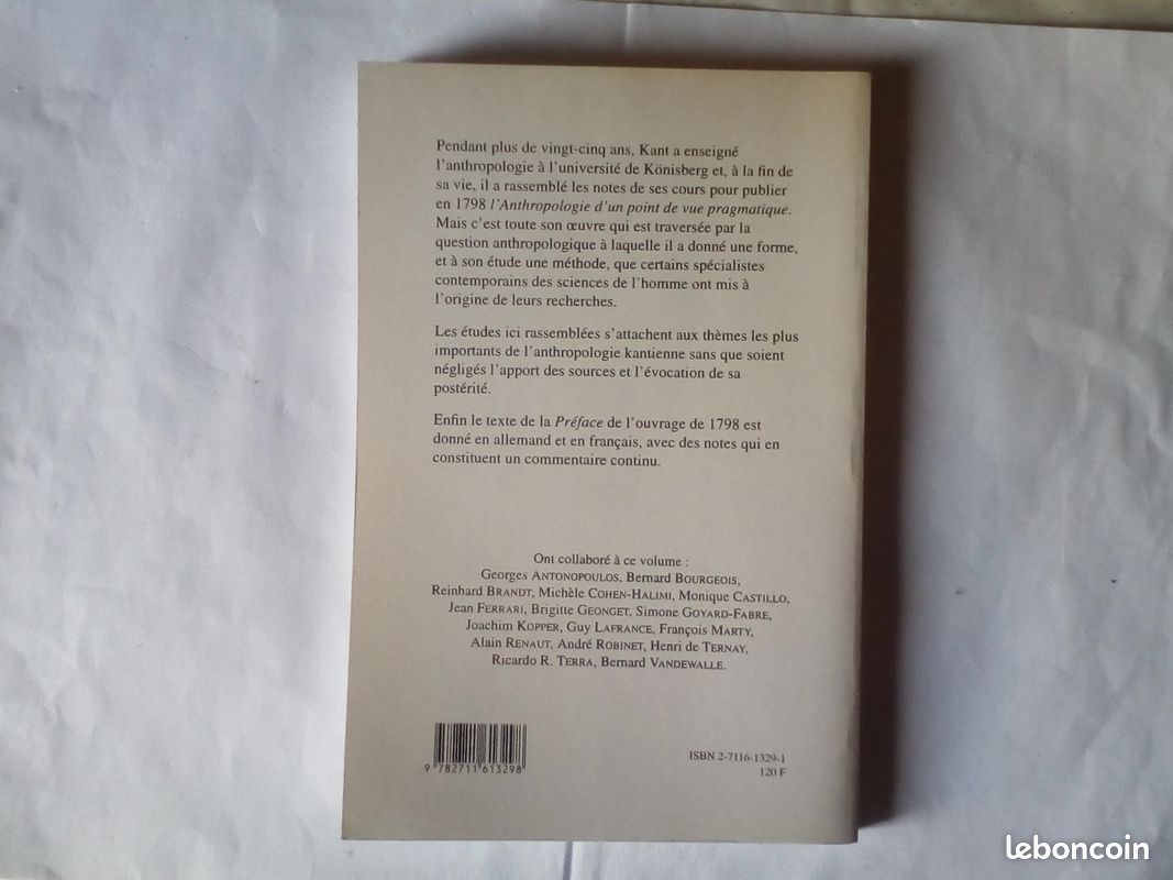 L'année 1798, Kant sur l'anthropologie (image 2)