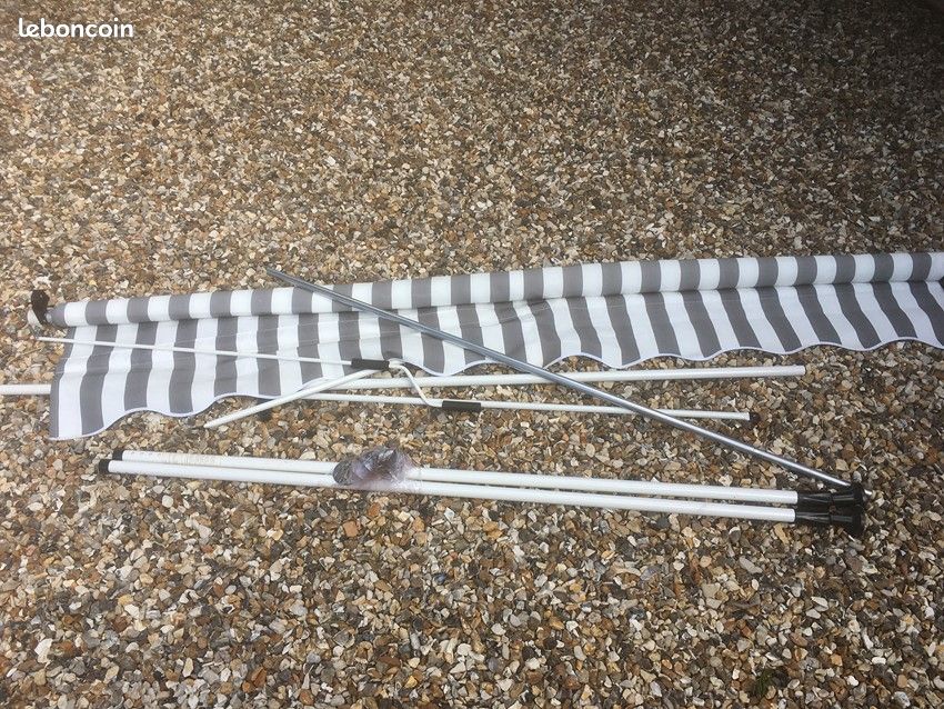 Store d'extérieur, 200 x 150 cm, anthracite / Blanc (image 1)