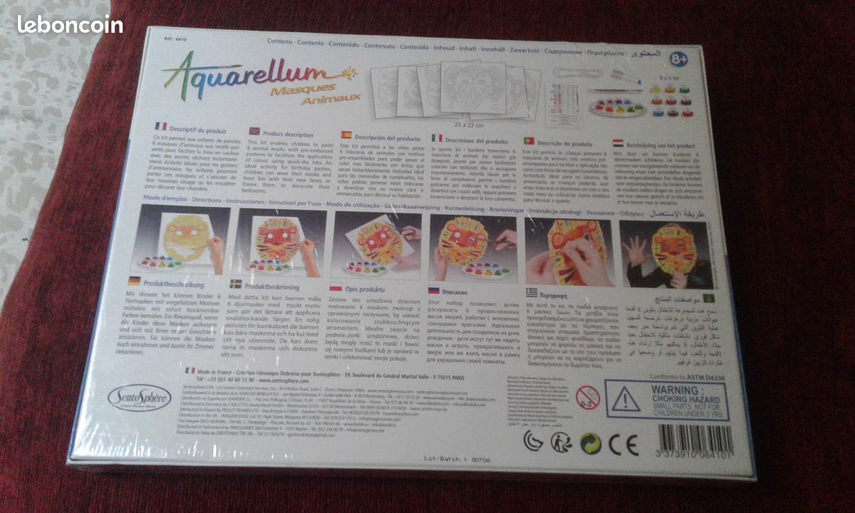 Jeu Neuf Aquarellum Sentosphere Masques Animaux (image 2)