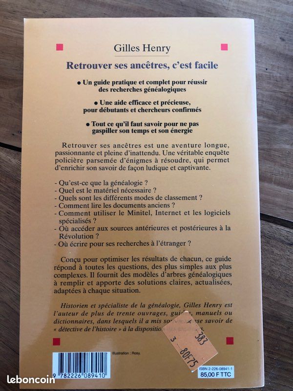 Livre «Retrouver ses ancêtres c’est facile» de Gilles Henry (image 2)