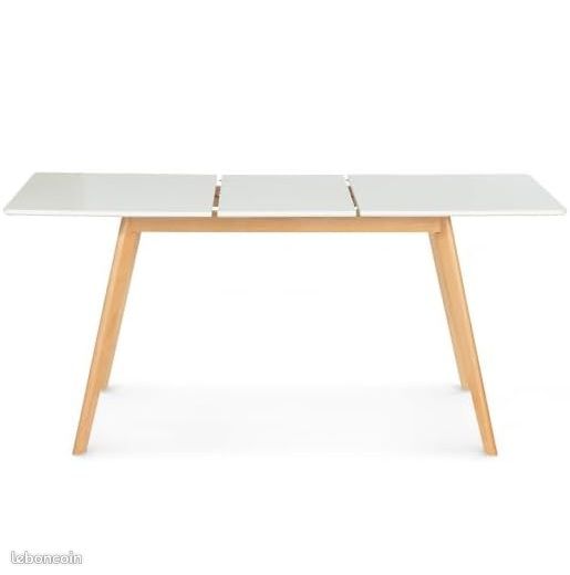 Ensemble Table à Manger Extensible 160-200 cm + 6 chaises Blanches Design scandinave (image 3)