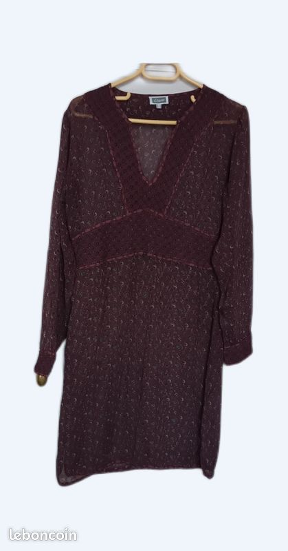 Robe Etam Rouge Taille 42 - Style Chasuble Sans Manches Longueur Midi - Occasion Excellent état