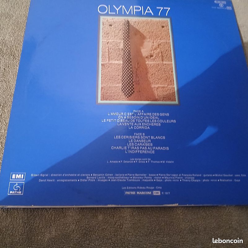 Vinyle gilbert becaud olympia 77 (image 2)