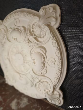 Rosace En Staff (plâtre Armé) - Diamètre 75 Cm - Style Néoclassique - Fait Main En France - Neuf - Déco Plafond