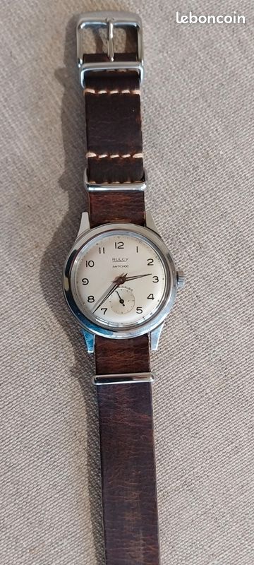 Montre Mécanique Vintage Rulcy 108 - Mouvement ETA 1080 Suisse (Années 50) - Cuir Marron - Occasion