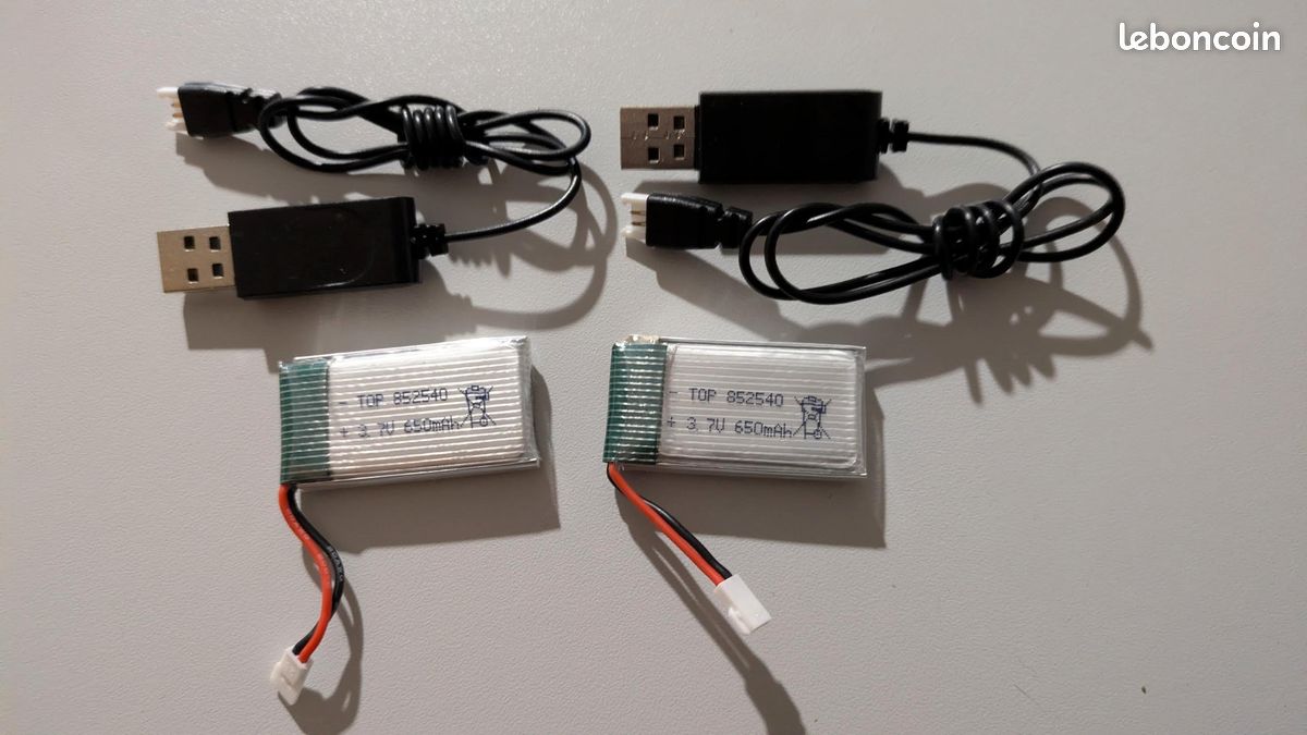 2 Batteries neuves Lipo + chargeurs pour Drone (image 1)