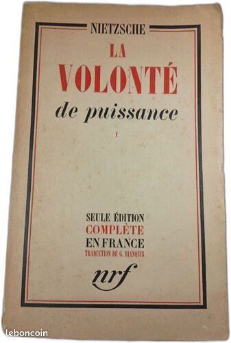 [Livre] La Volonté de puissance 1 - Bon état (image 1)