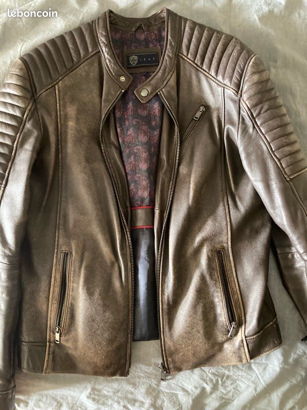 Blouson cuir vintage Izac Vêtements