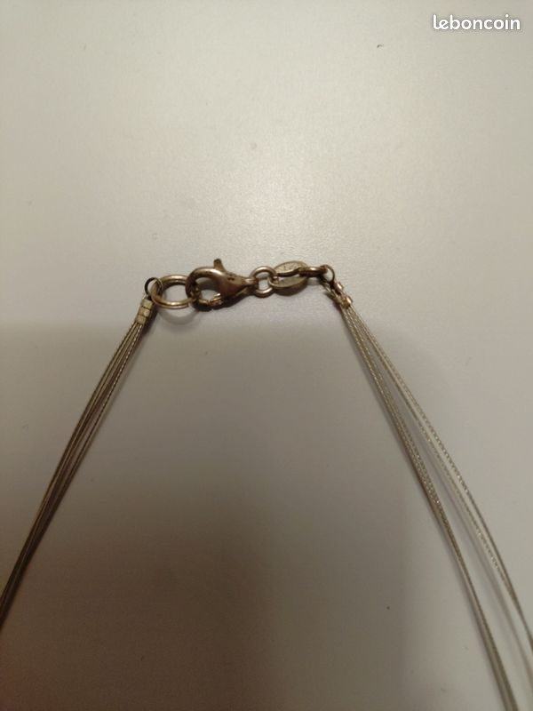 Collier câble argent et pierre semi précieuse améthyste (image 2)