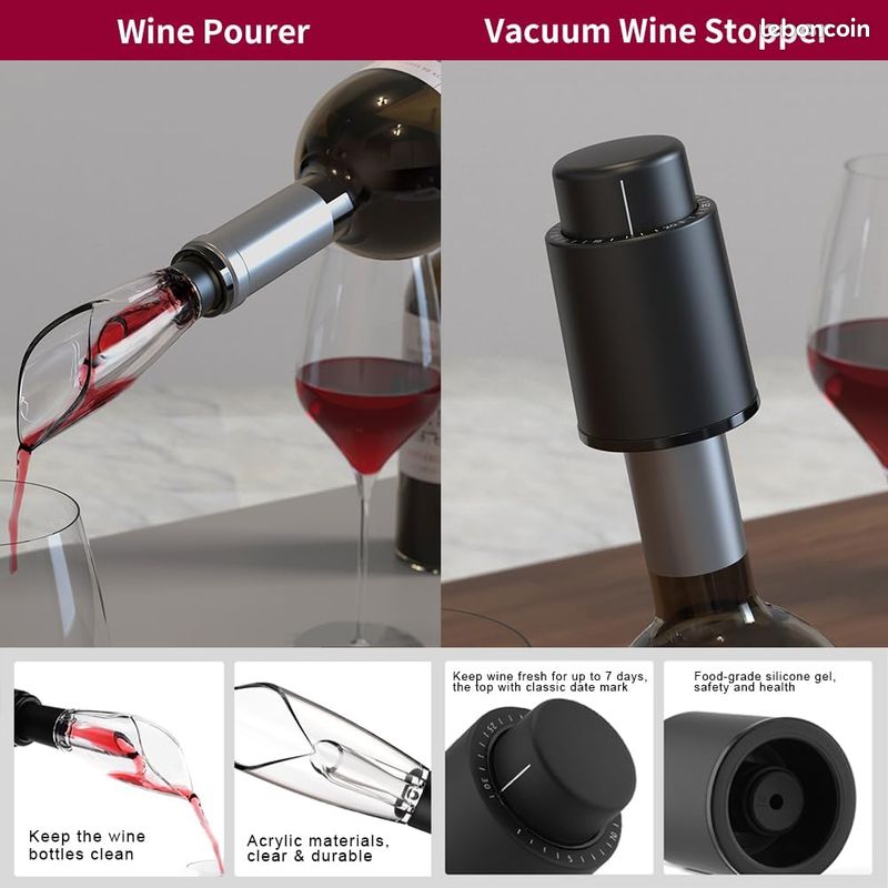 NEUF - Tire Bouchon Électrique Ouvre Bouteille Automatique Décapsuleur pour Vin Professionnel pour Amateurs de Vins Cadeau de Luxe (Or, Jeu, Boîte Cadeau, Rechargeable) - Arts de la table