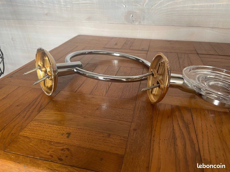 Accessoires salle de bain doré argenté (image 6)