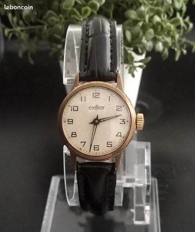 Montre Vintage CODHOR Mécanique - Mouvement FE 140-2 - Fonctionne - Années 70 - Cadran Doré