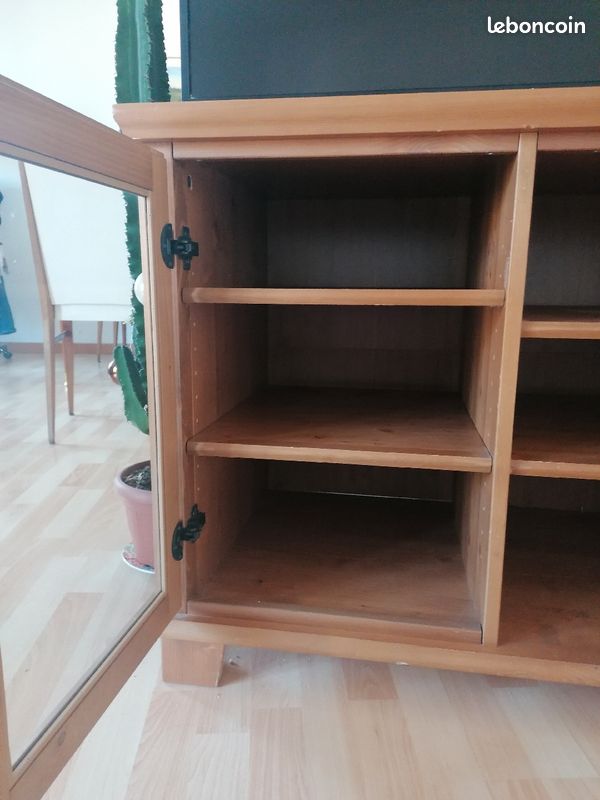 Meuble bois tv et vaisselle (image 4)