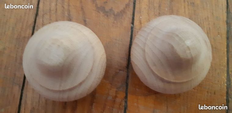 Embout boules de tringle à rideaux en bois