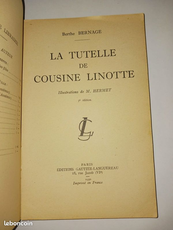 Suspendu : La tutelle de cousine Linotte (Berthe Bernage) (image 2)