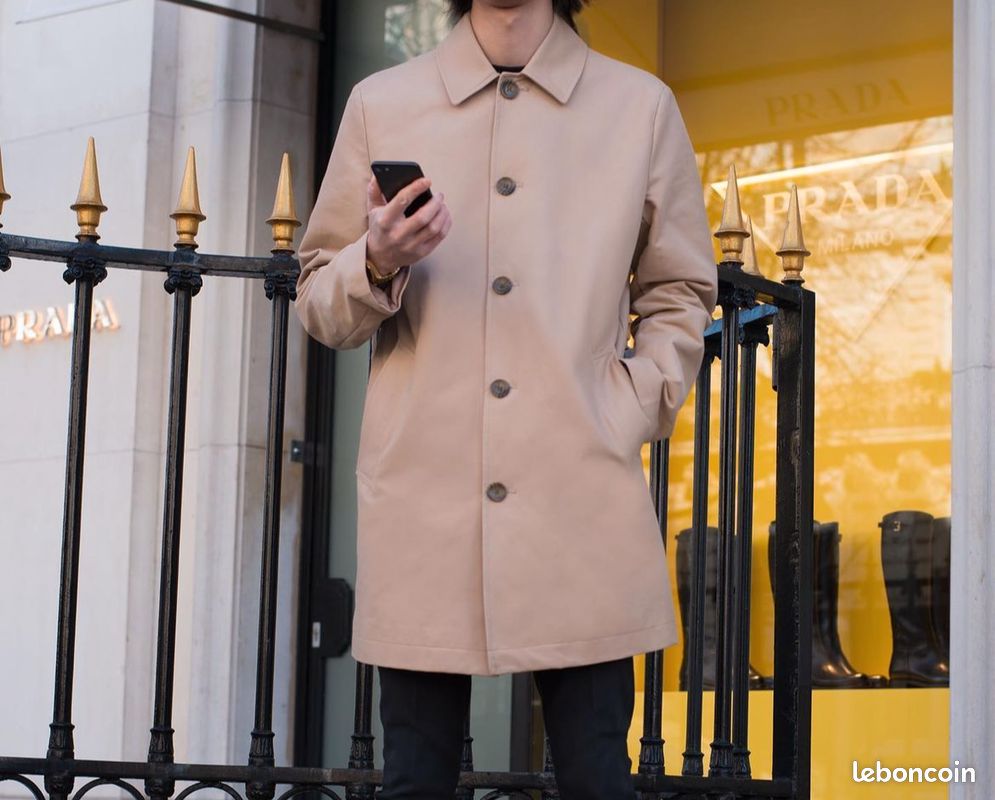 Veste longue beige (image 1)
