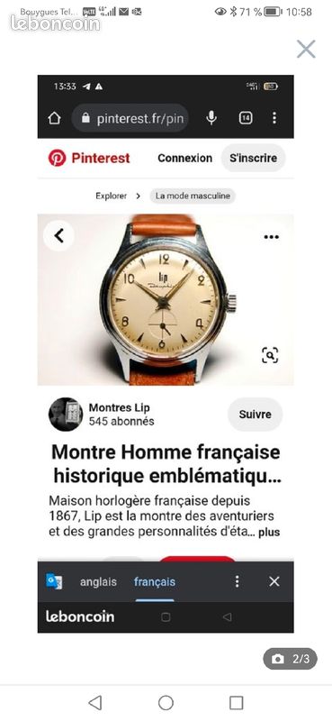 Montre lip ancien sans pile (image 2)