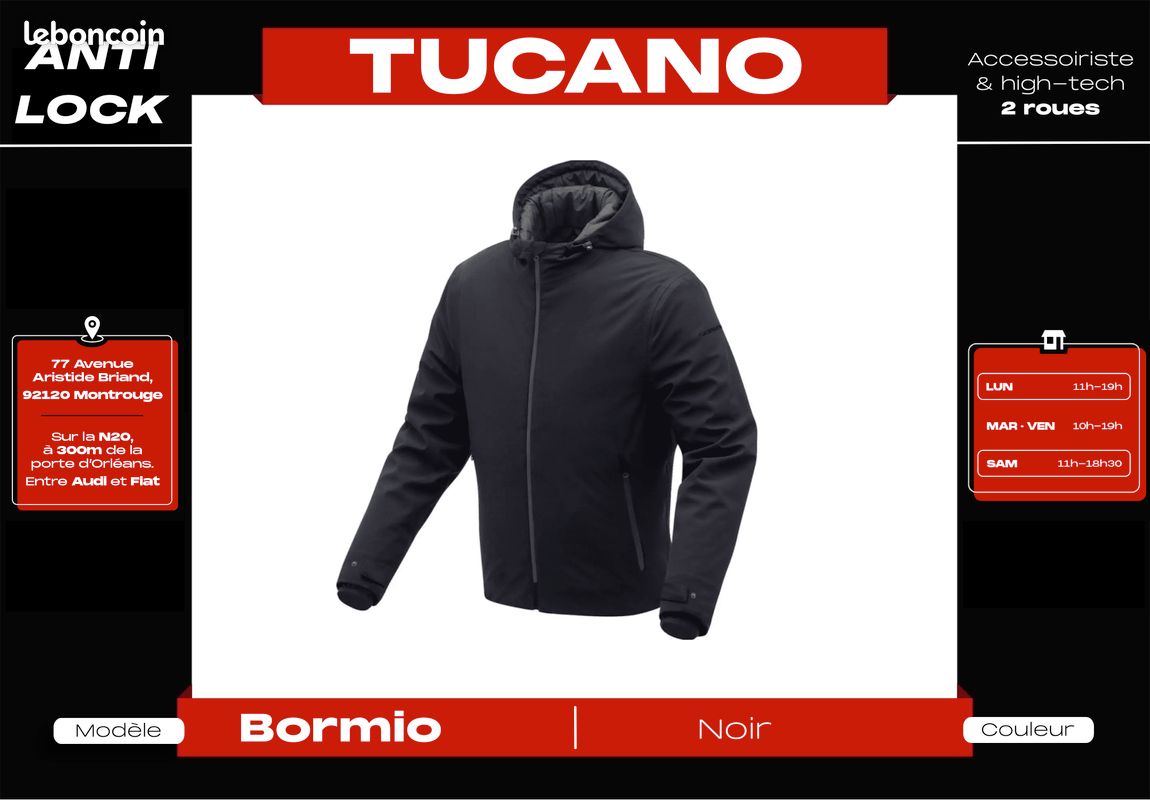 𝗣𝗿𝗼𝗺𝗼𝘀 (-40%) | Veste Blouson Tucano urbano 𝗕𝗼𝗿𝗺𝗶𝗼 𝗛𝘆𝗱𝗿𝗼𝘀𝗰𝘂𝗱 | Etanche (image 1)