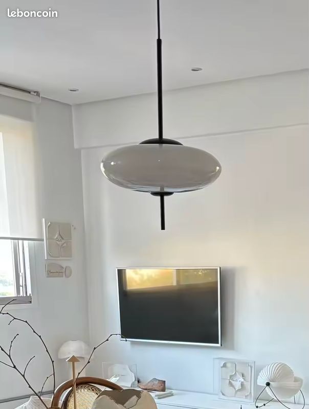 Suspension LED soucoupe volante nordique 30cm noir deco (image 1)