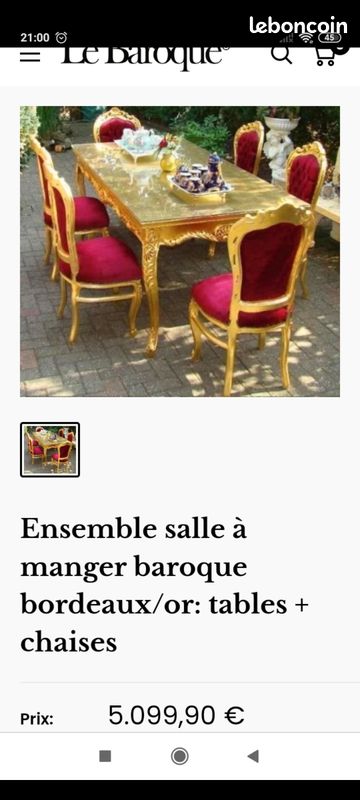 Table baroque bois doré (image 1)