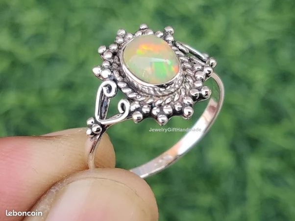 Bague imitation Opale Welo et argent 925 Montres Bijoux