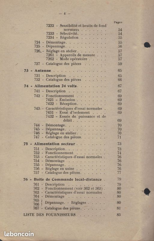 Rare ancien manuel radio militaire de 1946 Trans.- MT -56 - Poste émetteur-Récepteur SARAM 5-21 Période Guerre Indochine - Jeep, Dodge, GMC 83 pages et 13 planches (image 5)