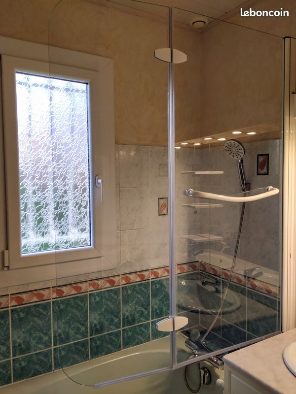 Pare baignoire deux volets pivotant relevable jacuzzi theos 2 (image 1)