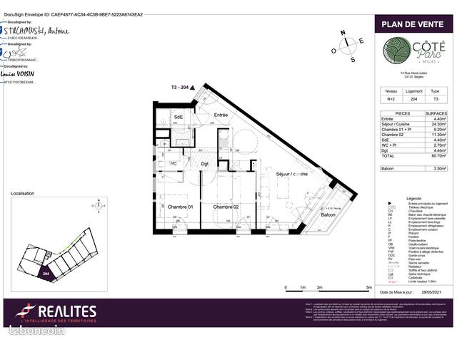Appartement a louer begles - 3 pièce(s) - 60 m2 - Surfyn