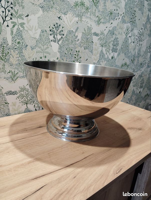 WAS 1521 400 – Rafraîchisseur à Champagne Acier Nickel-chrome, 15L, Diam 40cm, Haut 27cm
