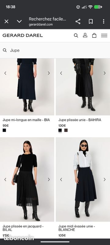 Jupe Gérard Darel Taille 46 / XXXL - Noir - Occasion En Très Bon état