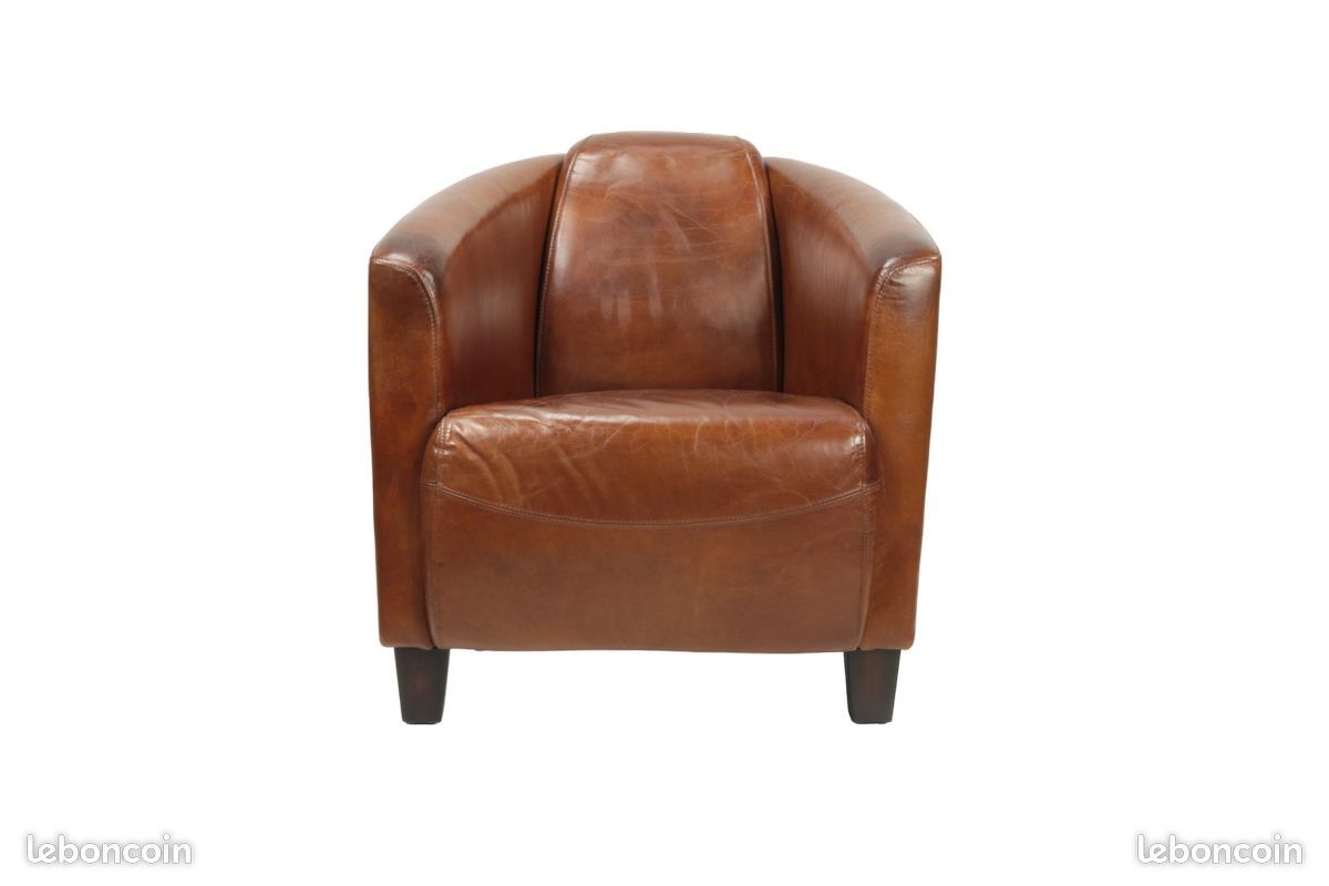 Fauteuil aviateur en cuir - Livraison Offerte (image 2)