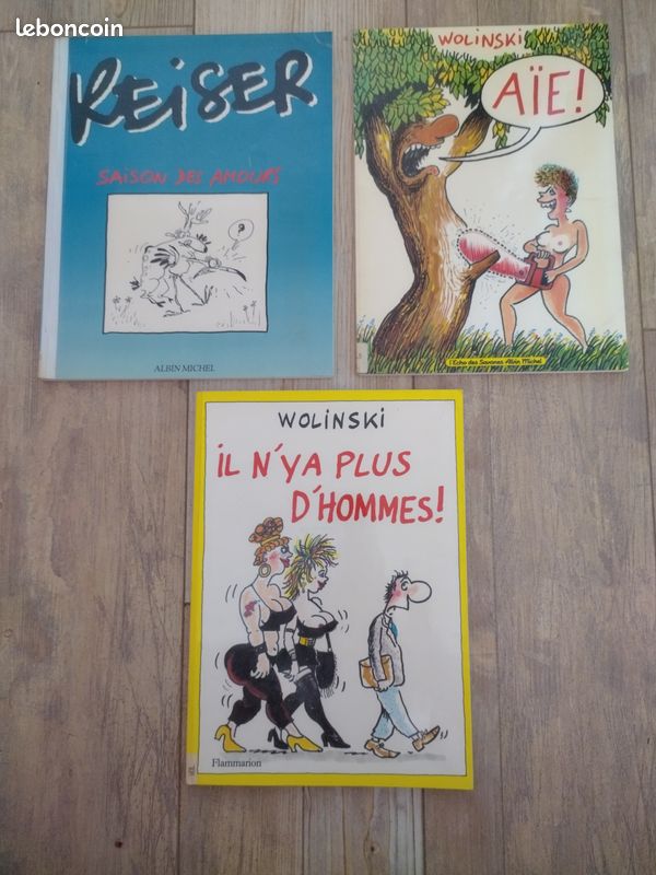 Lot de 2 bd Wolinski et 1 bd Reiser (image 1)