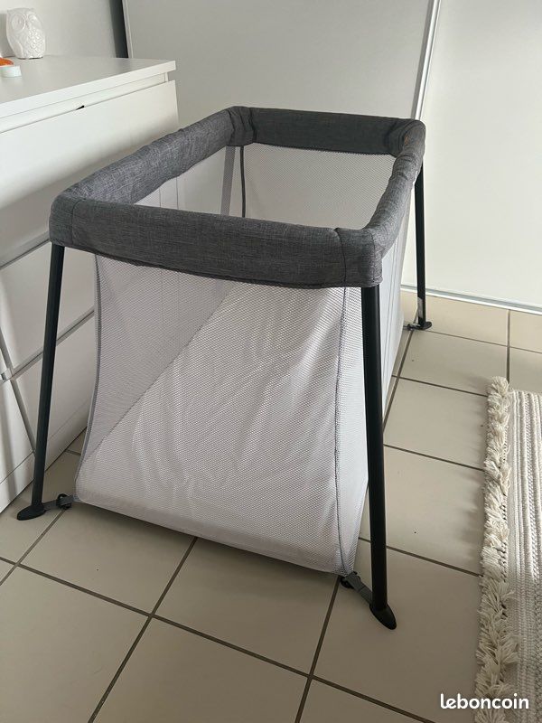 Babylo Liteway - Lit De Voyage Léger Et Pliable Pour Bébé - Gris - Avec Matelas Et Sac De Transport