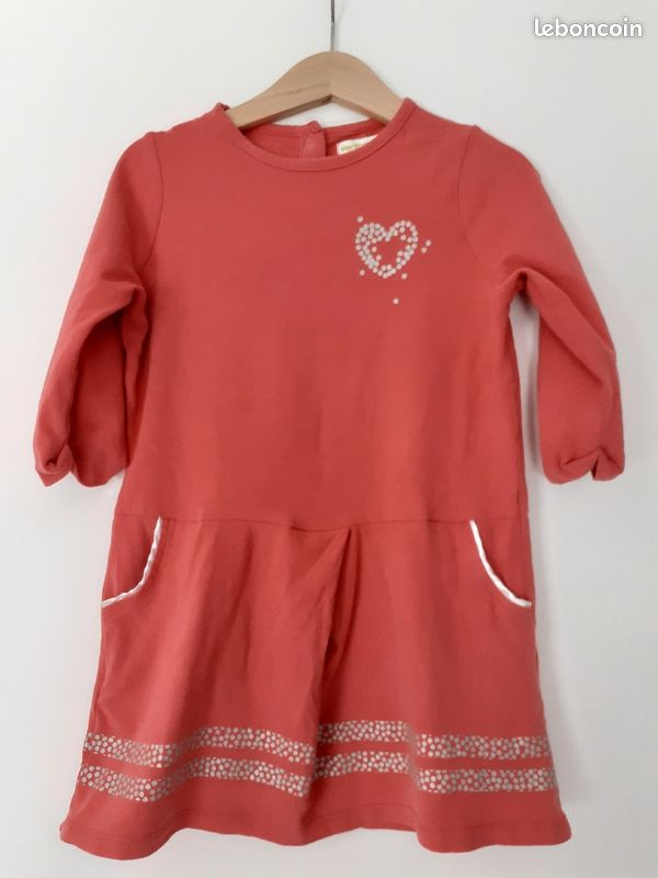 Robe fille été 4 ans corail Marque Vertbaudet (image 1)