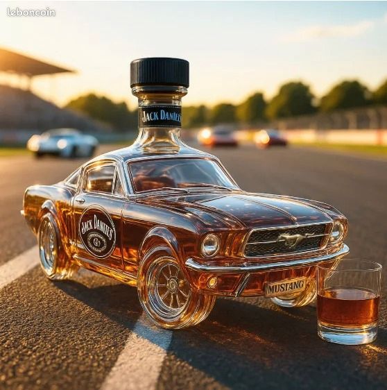 Carafe à Whisky En Forme De Demi-camion Vintage - 375 Ml, Verre, Bouchon O-riginal, Décoration Bar