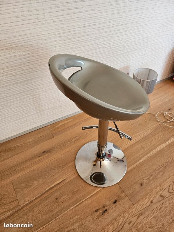 Tabouret de bar gris métallique (image 2)