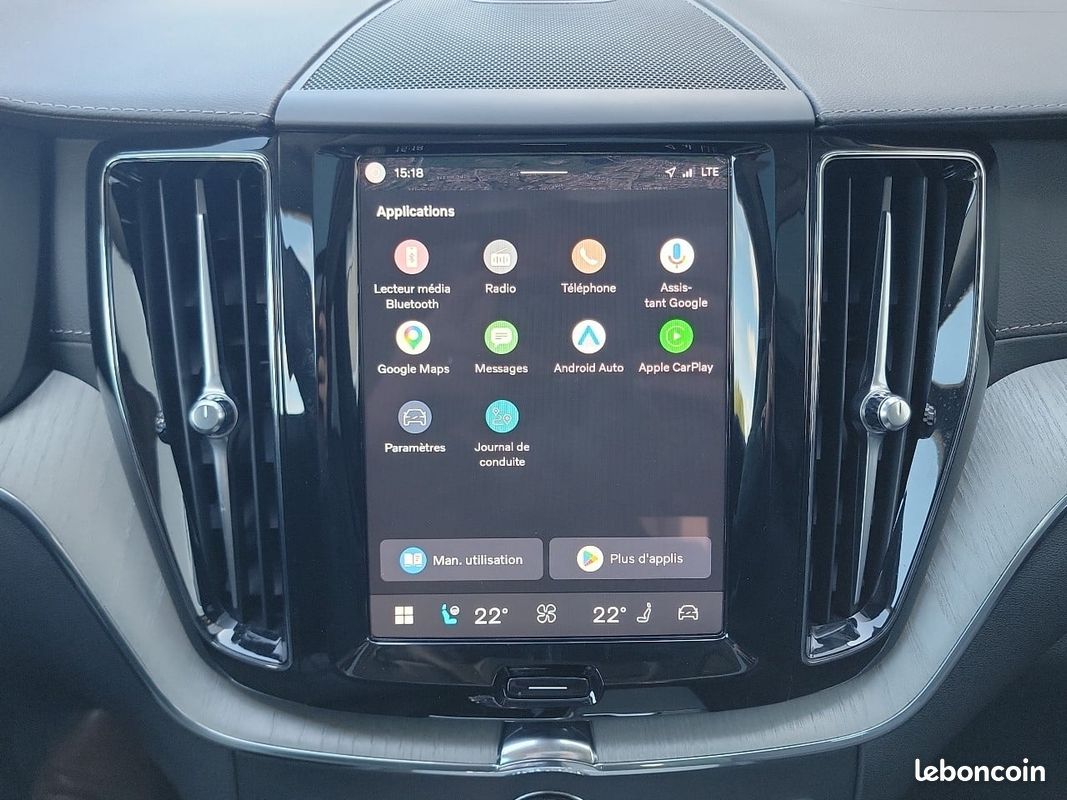 VOLVO XC60 T6 AWD Hybride rechargeable 253 ch+145 ch Geartronic 8 Ultra Style Dark (image 14)