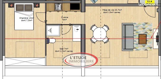 Appartement 2 pièces 27 m²