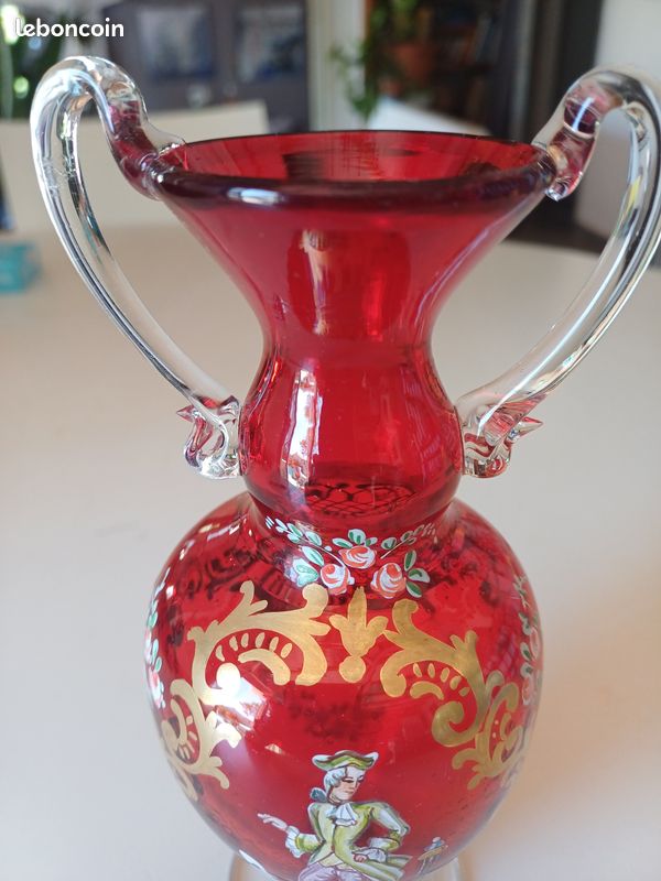Vase rouge en verre de Murano Sommerso, 1984 - E. Vidal