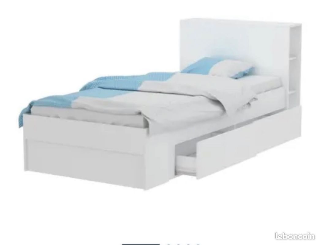 Lit pocket Demeyere 90 x 190 perle blanc (image 2)
