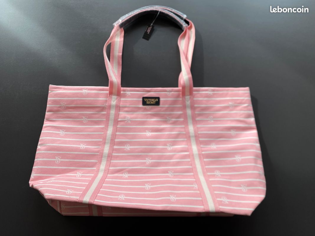 VICTORIAS SECRET SIGNATURE RAYURES ROSES ESCAPADE BAGAGE À MAIN VALISE VOYAGE