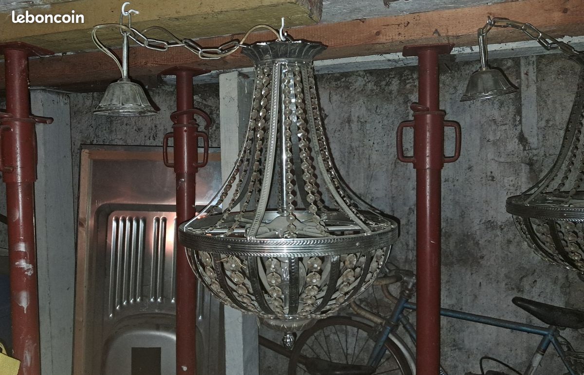 Paire de lustres KERIA métal/verre (image 3)