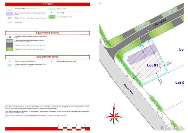 Terrain 400 m² Loon Plage