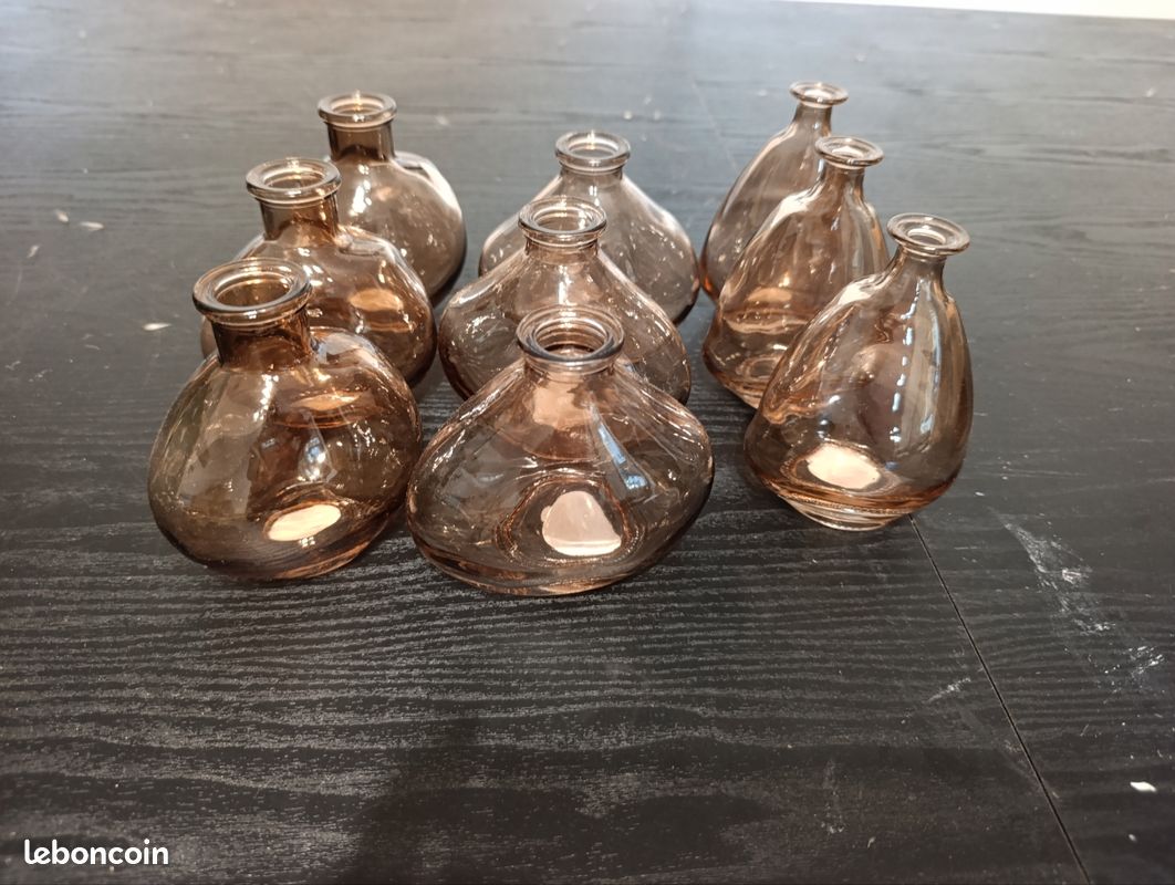 Lot vases ambré foncé (image 1)