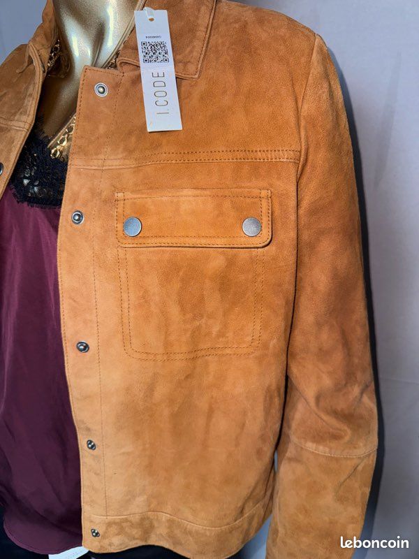 Veste motard perfecto en cuir IKKS (image 6)