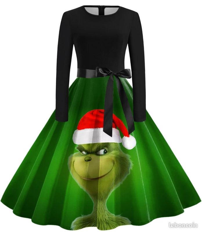 Robe de Noël Grinch Femme Grinch Robe de Noël Mini Robe Drôle Vert