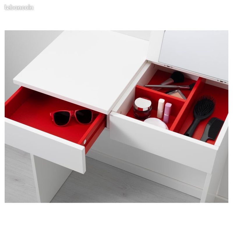 Coiffeuse ou petit bureau blanc BRIMNES Coiffeuse IKEA avec miroir – très bon état (image 9)