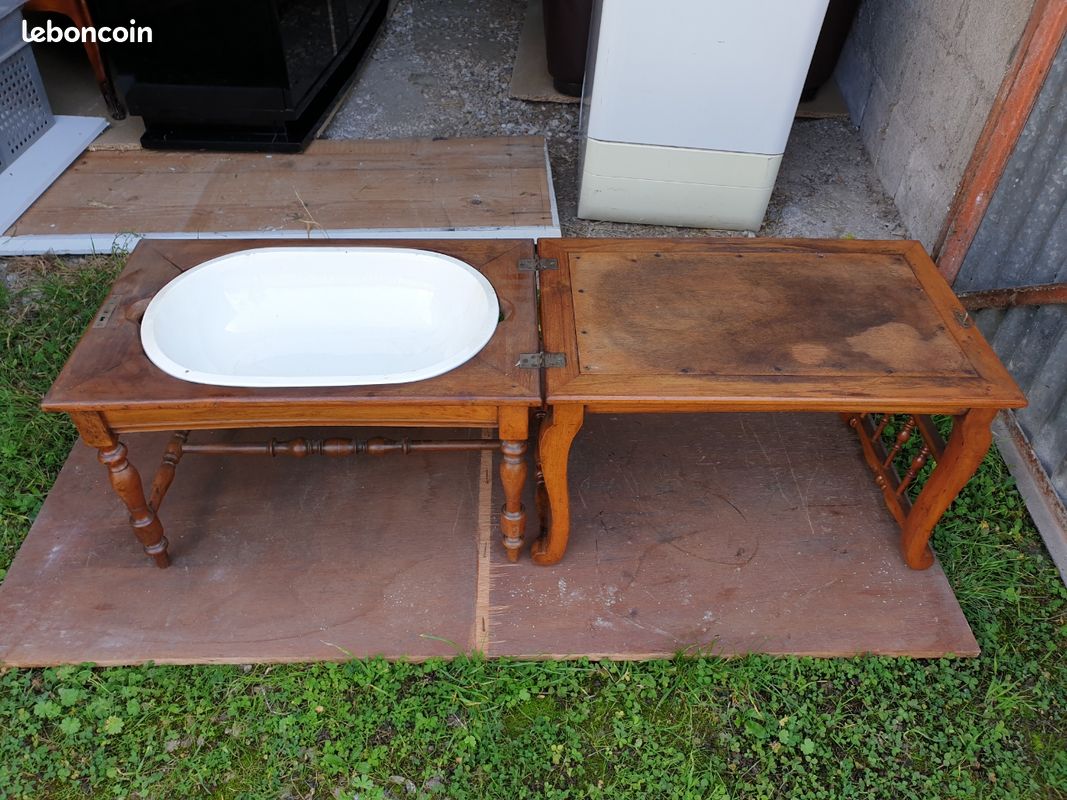 Banc en cannage / bidet ancien (image 2)