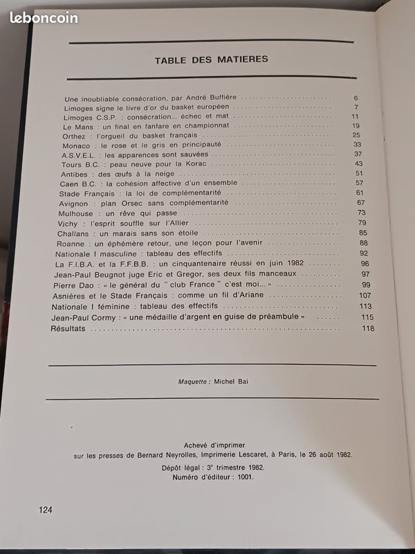 Le livre d'or du basket 1982 (image 6)
