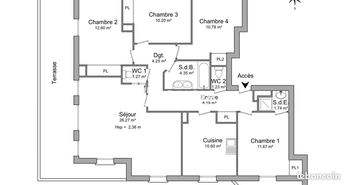 Appartement 5 pièces 102 m² · à Annecy · 102 m² · 1 786 €/mois